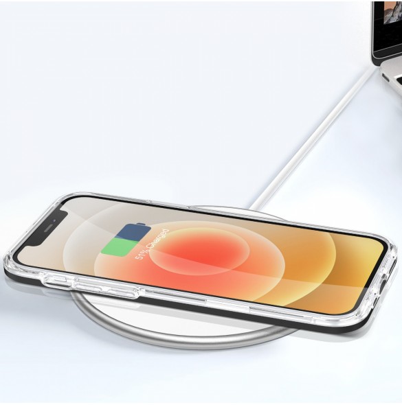 Klart 3in1-fodral för iPhone 12 Frame Gel Cover Svart