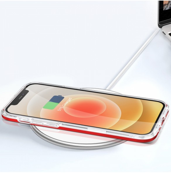 Klart 3-i-1 fodral för iPhone 12 ram gel skal rött