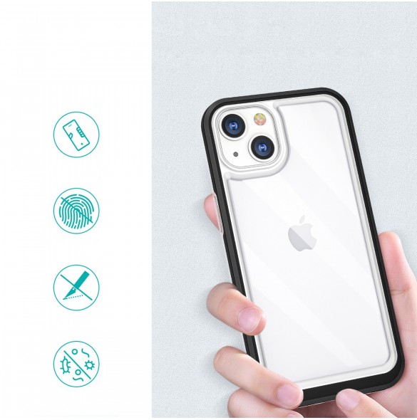 Klart 3-i-1 fodral för iPhone 13 mini gel skal med ram svart