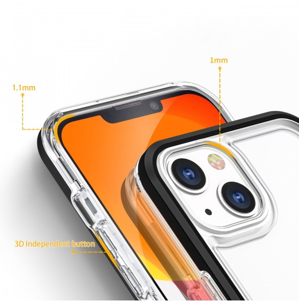 Klart 3-i-1 fodral för iPhone 13 mini gel skal med ram svart