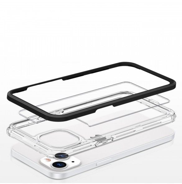Klart 3-i-1 fodral för iPhone 13 mini gel skal med ram svart