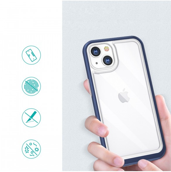 Klart 3-i-1 fodral för iPhone 13 mini gel skal med ram blå
