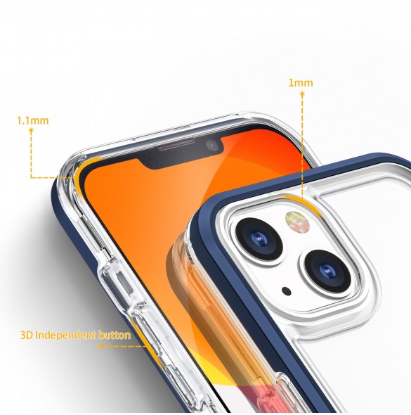 Klart 3-i-1 fodral för iPhone 13 mini gel skal med ram blå