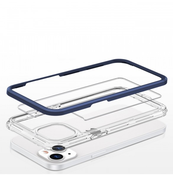 Klart 3-i-1 fodral för iPhone 13 mini gel skal med ram blå