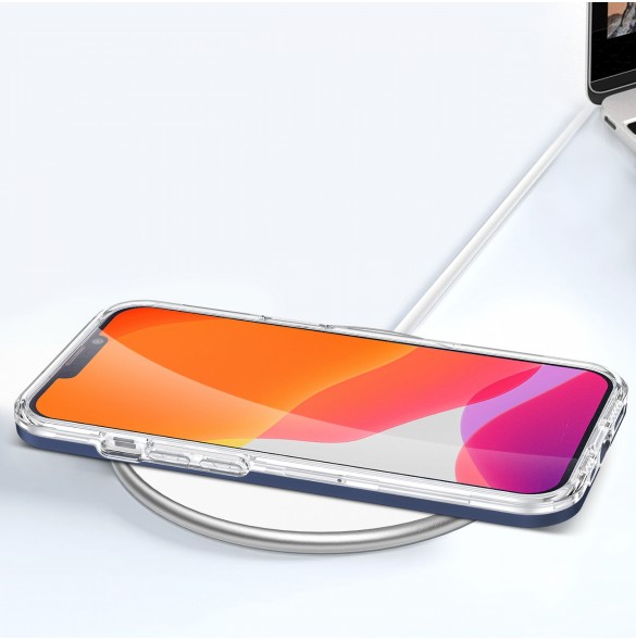 Klart 3-i-1 fodral för iPhone 13 mini gel skal med ram blå