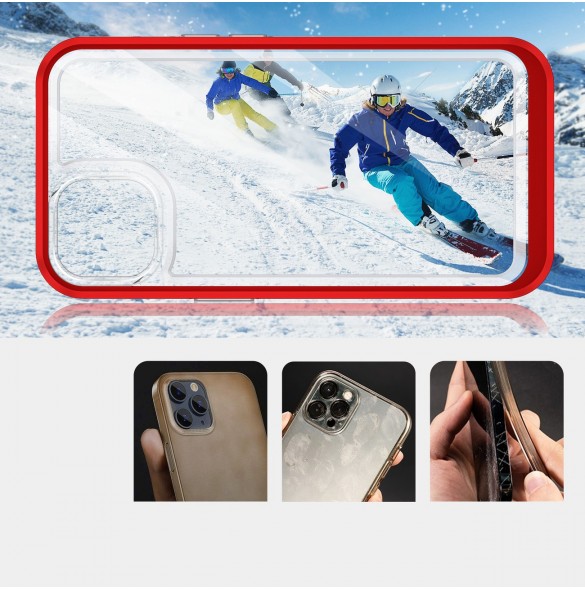 Klart 3-i-1 fodral för iPhone 13 mini gel skal med ram röd