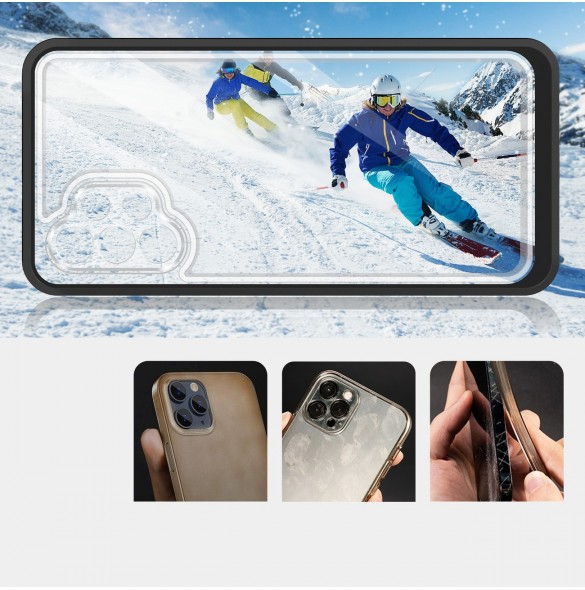 Genomskinligt 3in1-fodral för Samsung Galaxy A72 4G Frame Gel Cover Svart