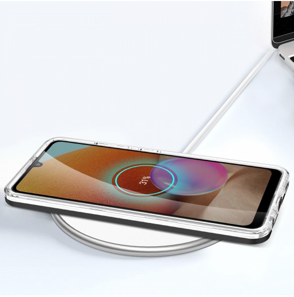 Genomskinligt 3in1-fodral för Samsung Galaxy A72 4G Frame Gel Cover Svart