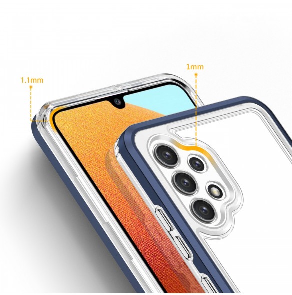 Genomskinligt 3in1-fodral för Samsung Galaxy A72 4G Frame Gel Cover Blå