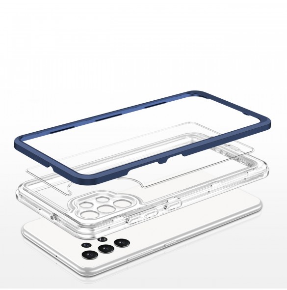 Genomskinligt 3in1-fodral för Samsung Galaxy A72 4G Frame Gel Cover Blå
