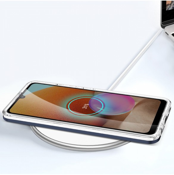 Genomskinligt 3in1-fodral för Samsung Galaxy A72 4G Frame Gel Cover Blå