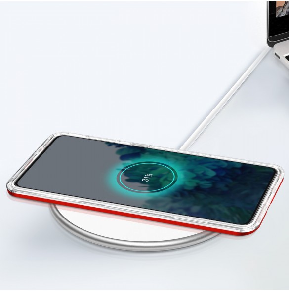 Genomskinligt 3-i-1 fodral för Samsung Galaxy S22 + (S22 Plus) ram gelöverdrag rött