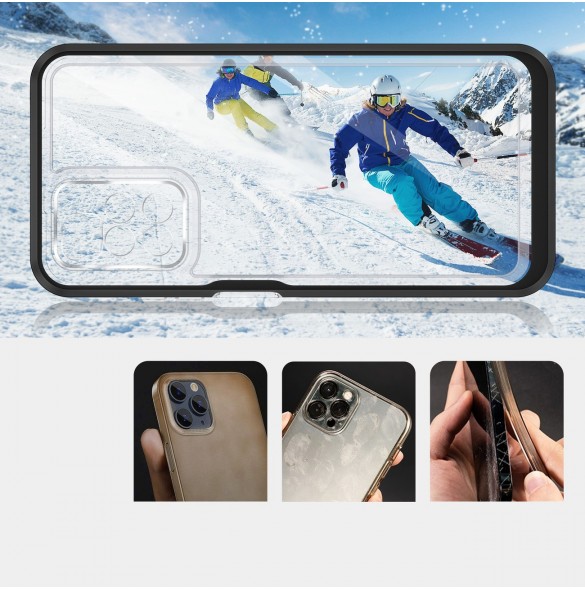 Genomskinligt 3-i-1 fodral för Xiaomi Redmi 10 Frame Gel Cover Svart