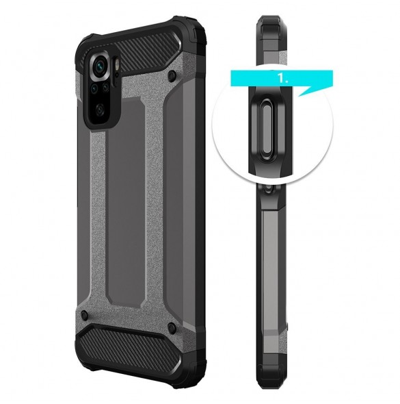 Hybrid Armor Case Tough Rugged Cover för Xiaomi Poco M4 Pro 5G svart
