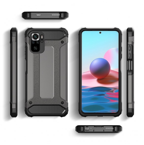 Hybrid Armor Case Tough Rugged Cover för Xiaomi Poco M4 Pro 5G svart