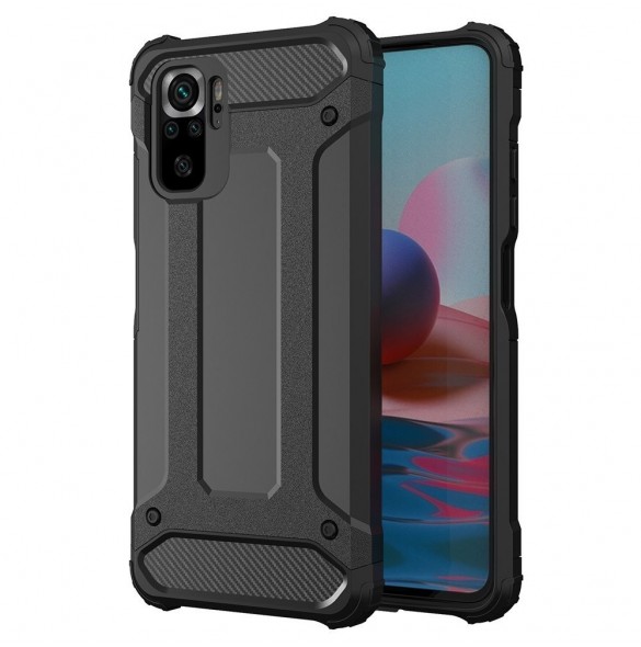 Hybrid Armor Case Tough Rugged Cover för Xiaomi Poco M4 Pro 5G svart