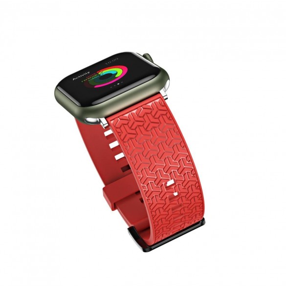 Klockarmband Y-armband för Apple Watch 7 / SE (45/44 / 42mm) armband rött
