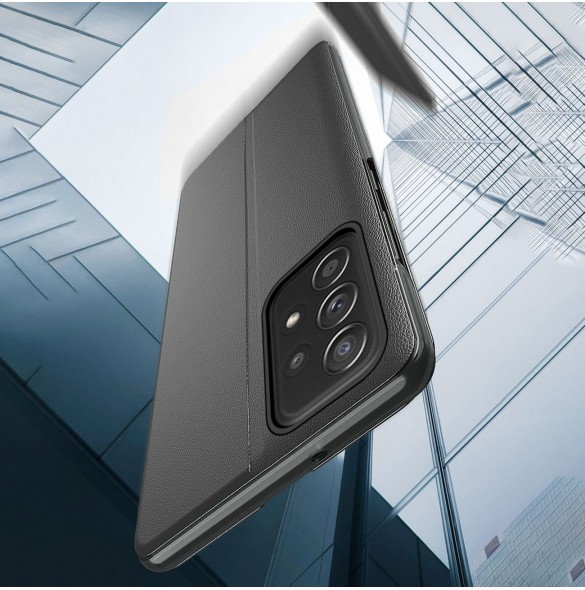 Eco Leather View Case elegant fodral med flip-fodral och stativfunktion för Samsung Galaxy A53 5G svart