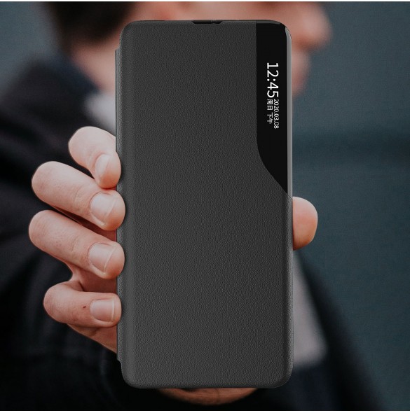 Eco Leather View Case elegant fodral med flip-fodral och stativfunktion för Samsung Galaxy A53 5G svart