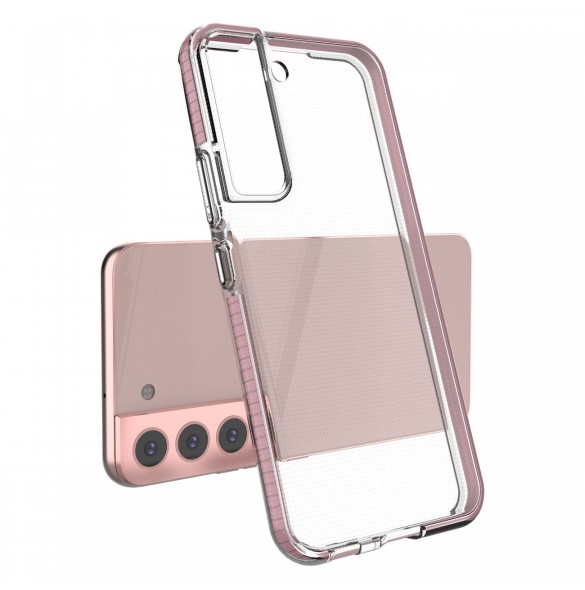 Spring Case cover gel cover med färgad ram för Samsung Galaxy S22 mörkblå