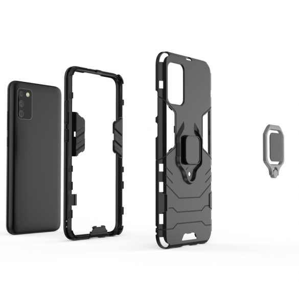 Ring Armour tuff hybridfodral + magnetisk hållare för Samsung Galaxy A03s (166.5) svart