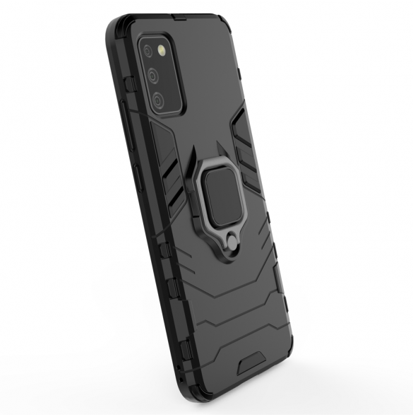 Ring Armour tuff hybridfodral + magnetisk hållare för Samsung Galaxy A03s (166.5) svart