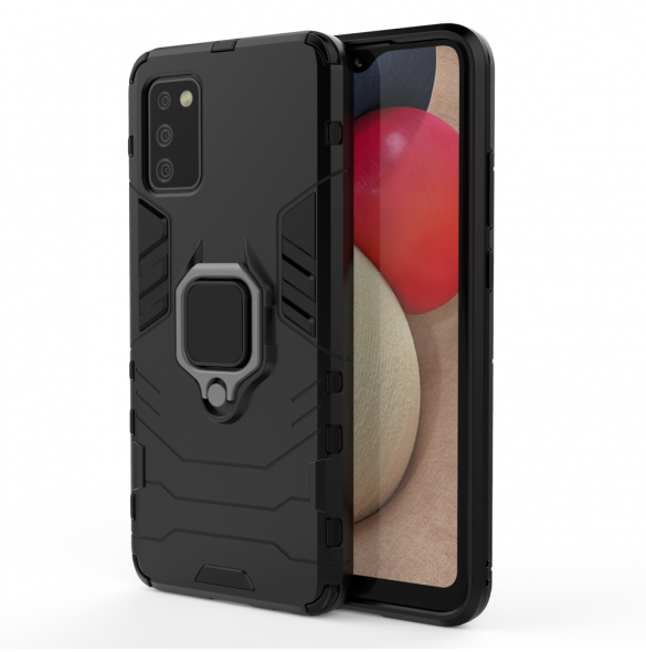 Ring Armour tuff hybridfodral + magnetisk hållare för Samsung Galaxy A03s (166.5) svart