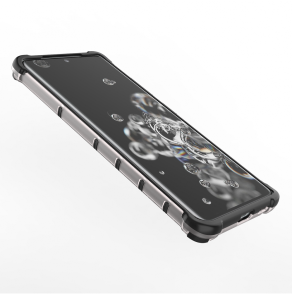 Honeycomb-fodral bepansrat skal med en gelram för Samsung Galaxy S22 Ultra blå