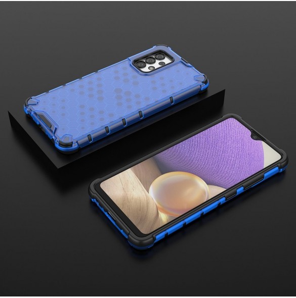 Honeycomb-fodral bepansrat skal med en gelram för Samsung Galaxy A13 5G blå