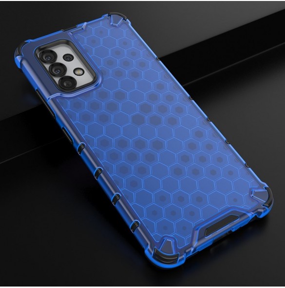 Honeycomb-fodral bepansrat skal med en gelram för Samsung Galaxy A13 5G blå