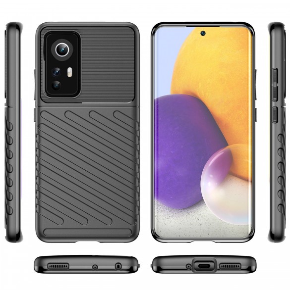 Thunder Case flexibelt pansarskydd för Xiaomi 12 / 12X svart