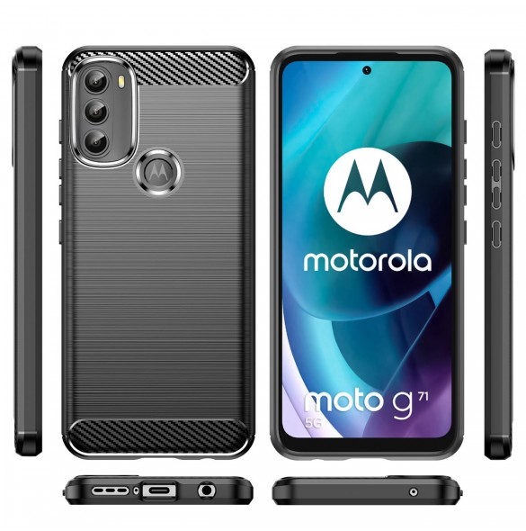 Kolfodral Flexibelt skyddsfodral Motorola Moto G71 5G svart