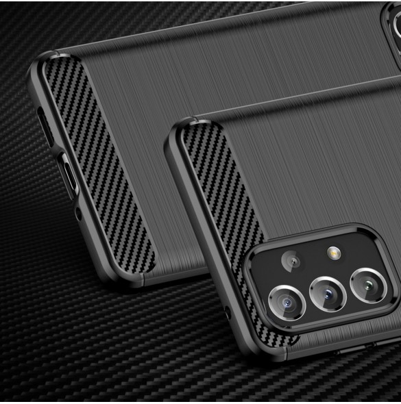 Carbon Case Flexibelt TPU-fodral för Samsung Galaxy A73 svart