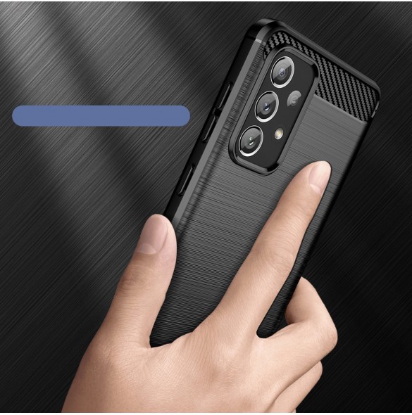 Carbon Case Flexibelt TPU-fodral för Samsung Galaxy A73 svart
