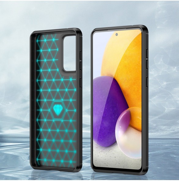 Carbon Case Flexibelt TPU-fodral för Samsung Galaxy A73 svart