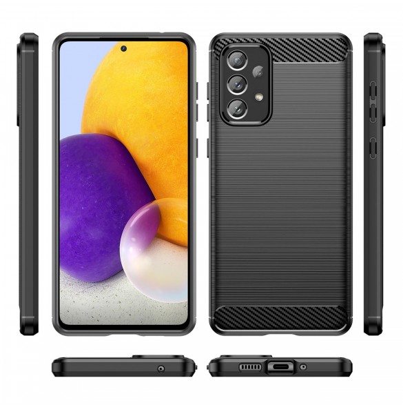 Carbon Case Flexibelt TPU-fodral för Samsung Galaxy A73 svart