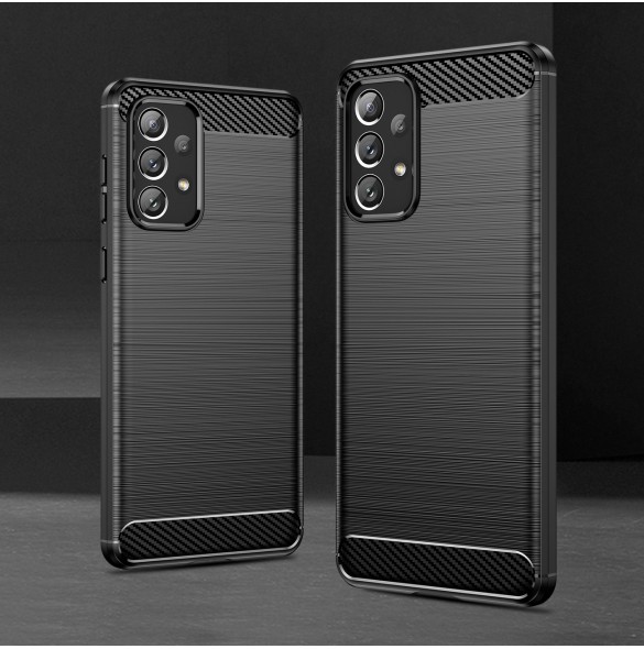 Carbon Case Flexibelt TPU-fodral för Samsung Galaxy A73 svart
