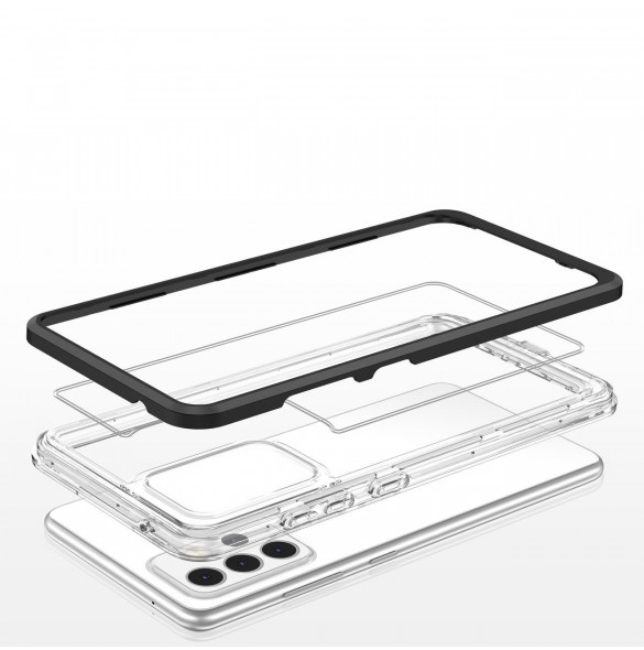Genomskinligt 3in1-fodral för Samsung Galaxy A53 5G Frame Gel Cover Svart