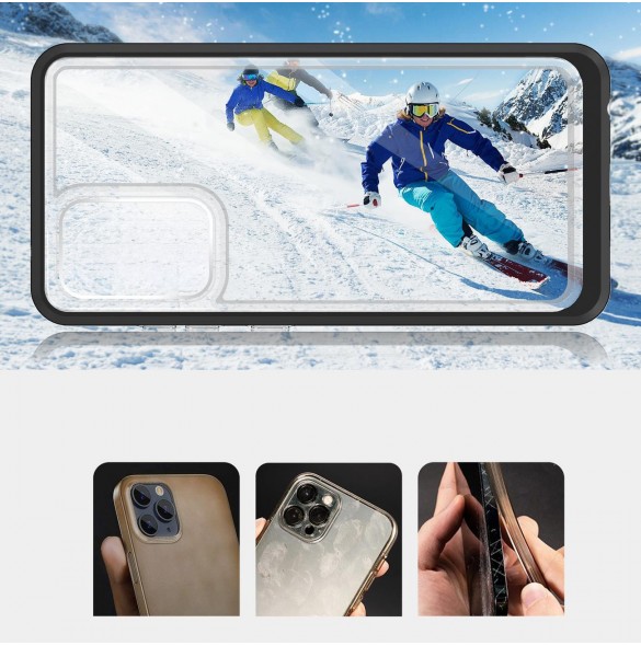 Genomskinligt 3in1-fodral för Samsung Galaxy A53 5G Frame Gel Cover Svart