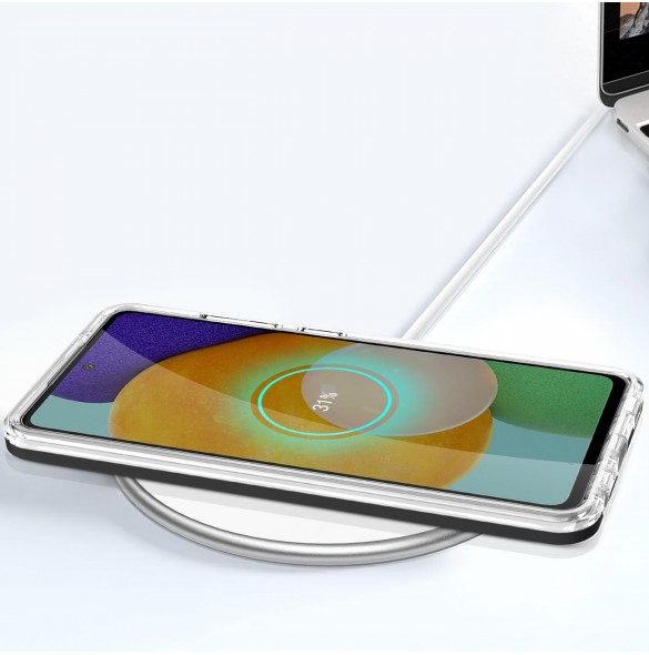 Genomskinligt 3in1-fodral för Samsung Galaxy A53 5G Frame Gel Cover Svart