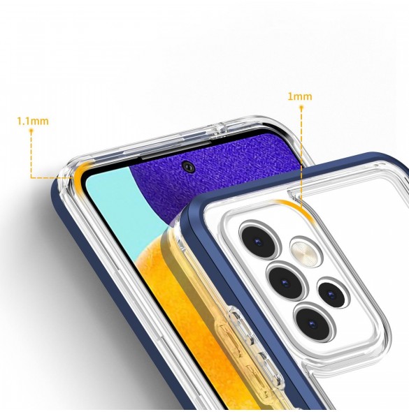Klart 3-i-1 fodral för Samsung Galaxy A73 Frame Cover Gel Blue