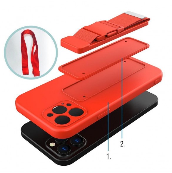 Repfodral Silikon Lanyard Cover Handväska Lanyard Strap För Samsung Galaxy S22 Ultra Red