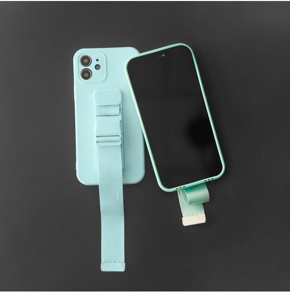 Repfodral Silikon Lanyard Cover Handväska Lanyard Strap För Samsung Galaxy A73 Marinblå
