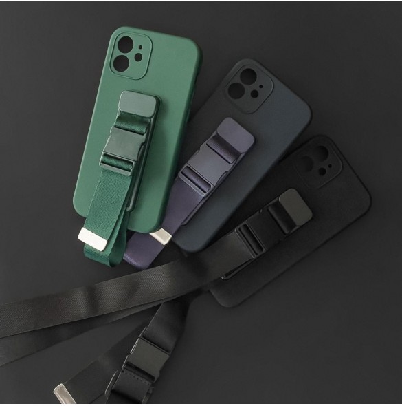 Repfodral Silikon Lanyard Cover Handväska Lanyard Strap För Samsung Galaxy A73 Marinblå
