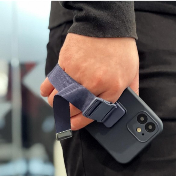 Repfodral Silikon Lanyard Cover Handväska Lanyard Strap För Samsung Galaxy A73 Marinblå