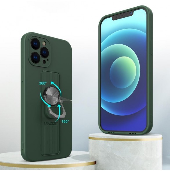 Ring Case silikonfodral med fingerhållare och stativ för Xiaomi Redmi Note 11 Pro rosa