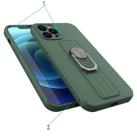 Ring Case silikonfodral med fingergrepp och stativ för Xiaomi Poco M4 Pro 5G blå
