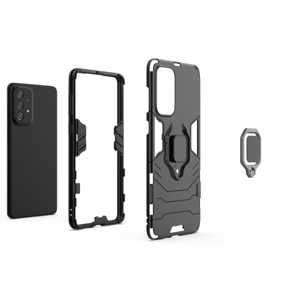 Ring Armour tufft hybridfodral skal + magnetisk hållare för Samsung Galaxy A73 svart