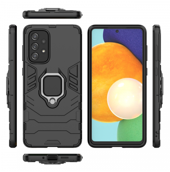 Ring Armour tufft hybridfodral skal + magnetisk hållare för Samsung Galaxy A73 svart
