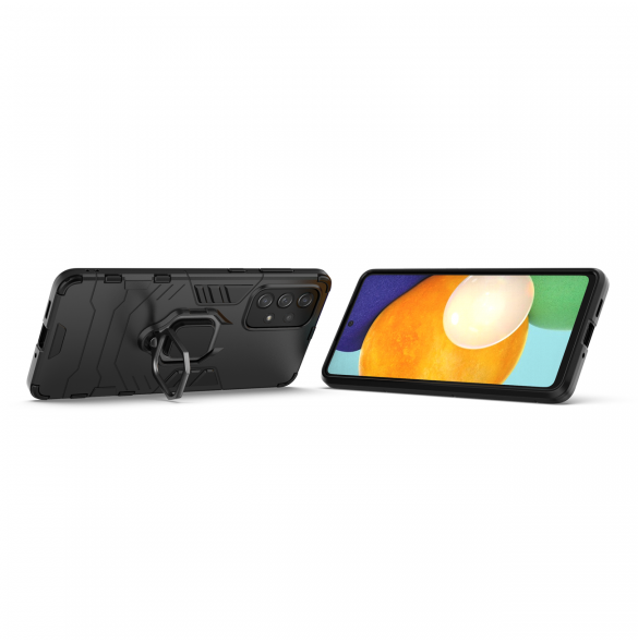 Ring Armour tufft hybridfodral skal + magnetisk hållare för Samsung Galaxy A73 svart